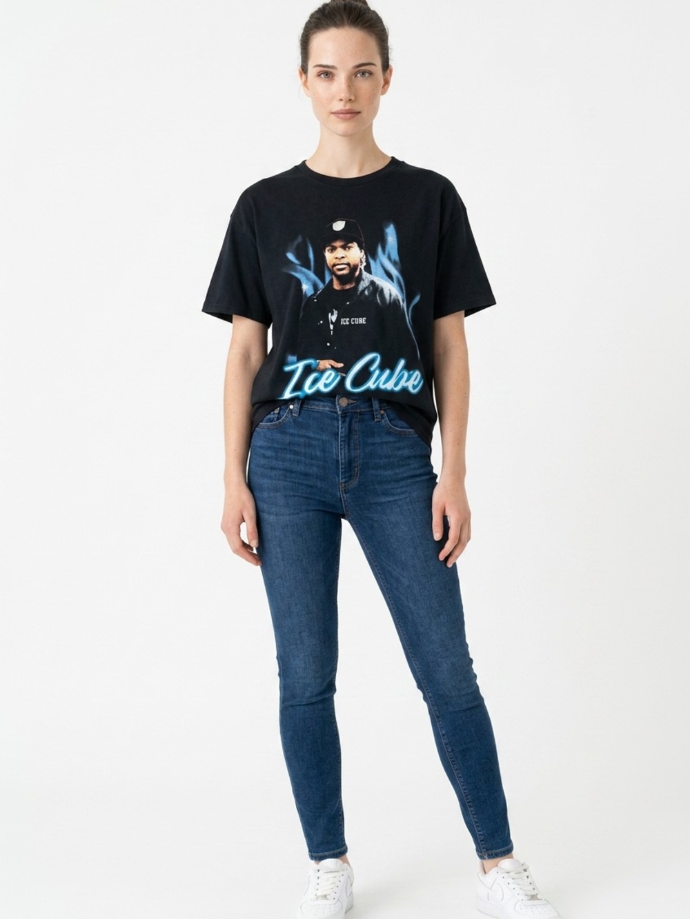 Ice Cube T Shirt unisex Size Small Black Graphic Tee Music Rapper Hip Hop
